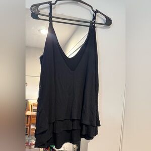 Urban Outfitters UO Flouncy Ruffled Elegant Black Layered Diosa Top Camisole L